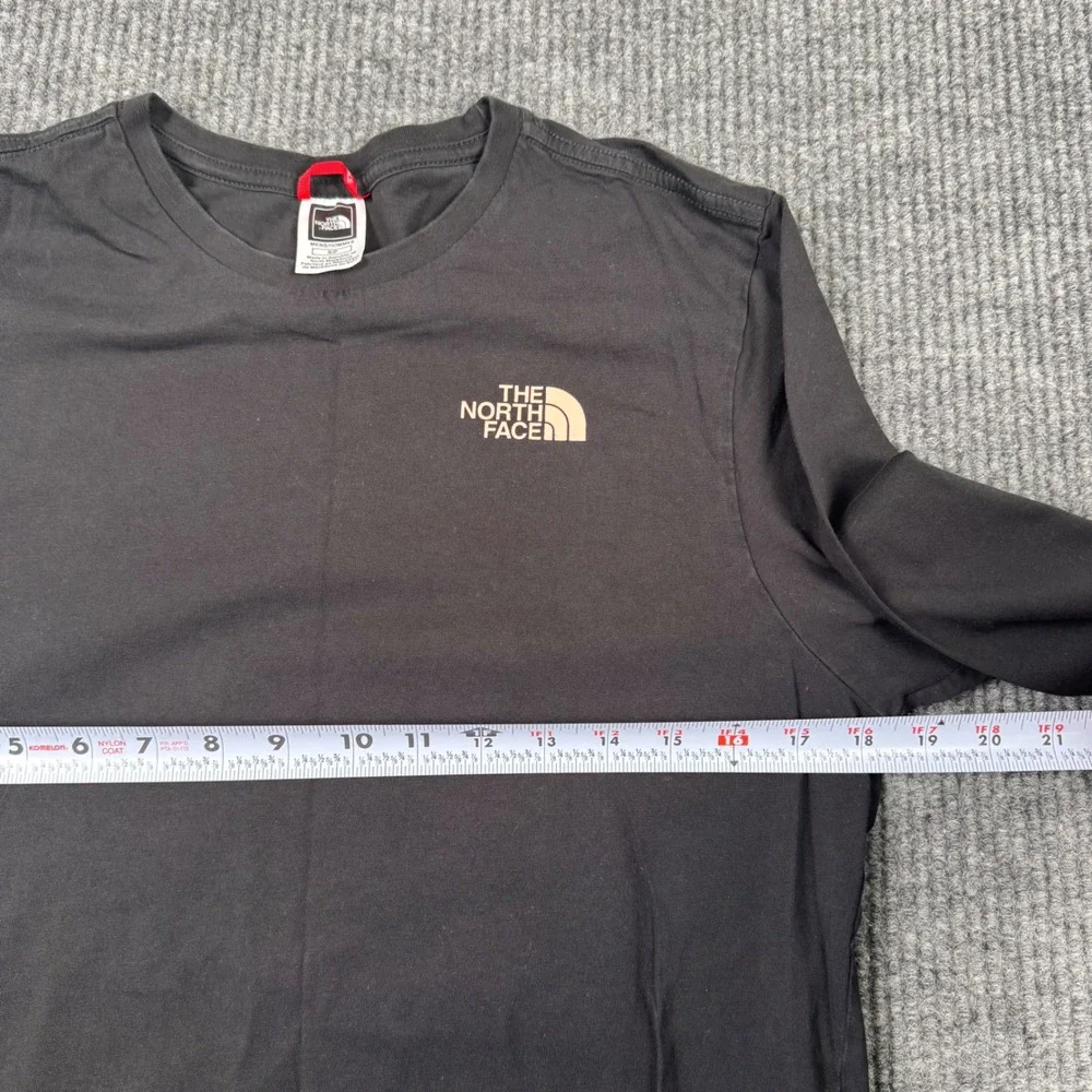 The North Face Men Black Denali Mt McKinley Alaska Long Sleeve Graphic Tee S 891